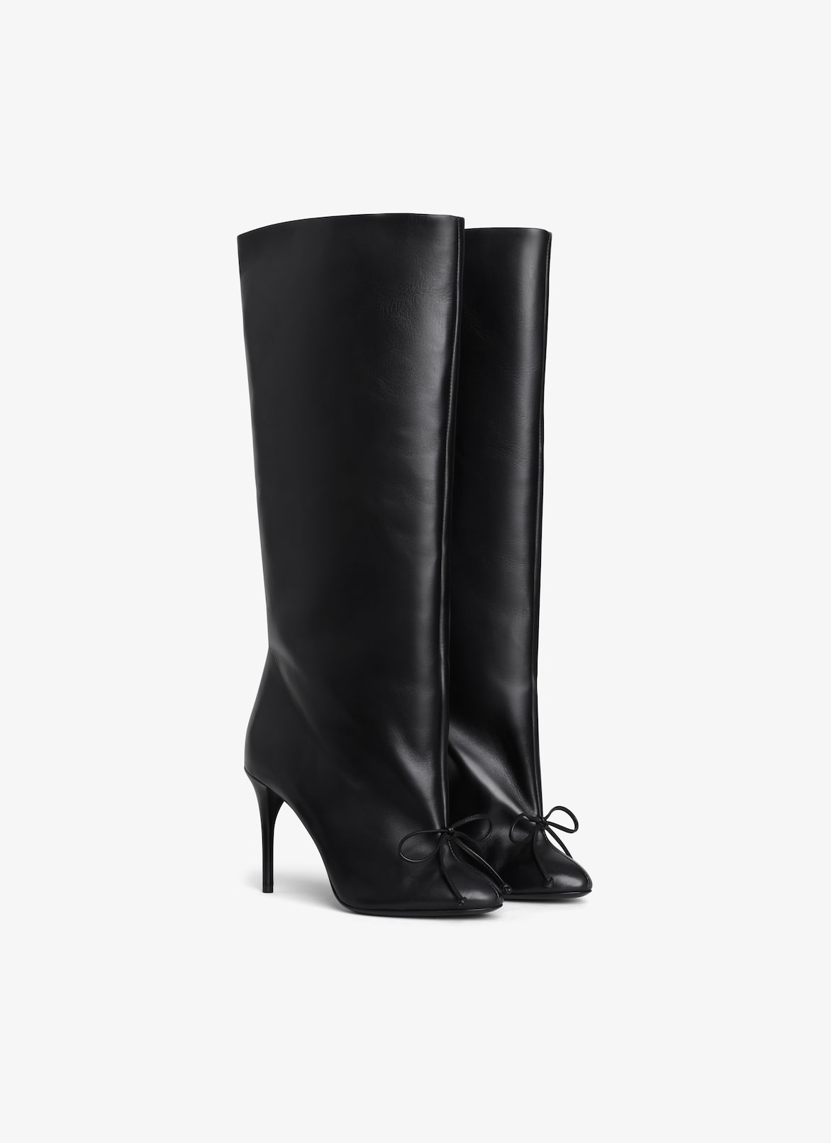 DECOLLETE HIGH BOOTS IN CALFSKIN ALAÏA BLACK DECOLLETE HIGH BOOTS IN CALFSKIN
